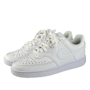 Big Kids Nike Court Vision Sz 6.5 Low Casual Lace-Up Shoes CD5434-100 White NWOB